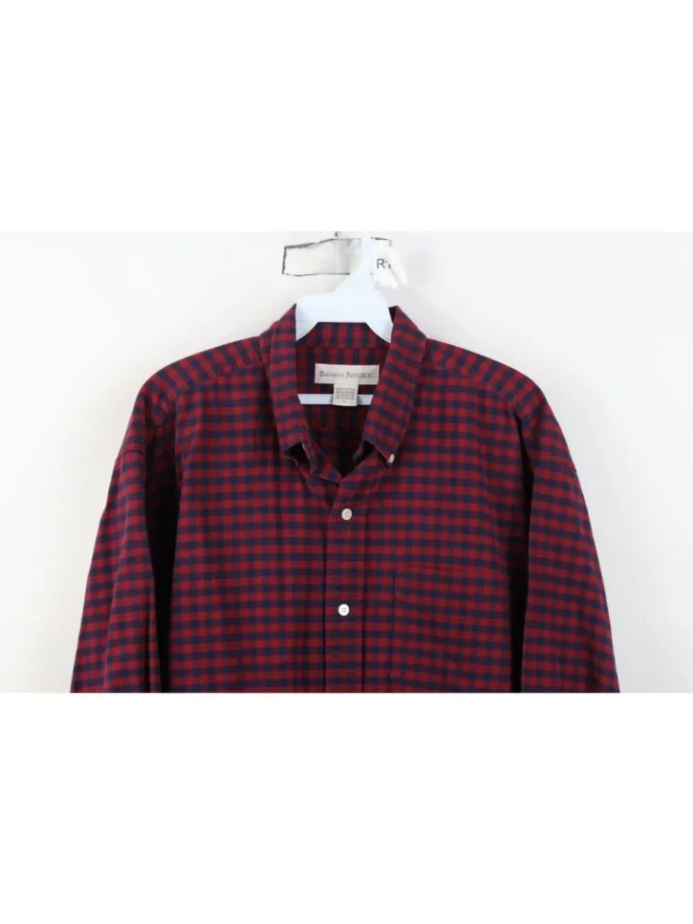 Vtg 90s Banana Republic Mens Large Faded Heavyweight Collared Button Down Shirt